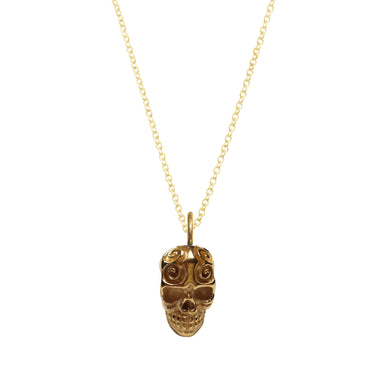 Dije Calavera Garigol Dorado c/cadena